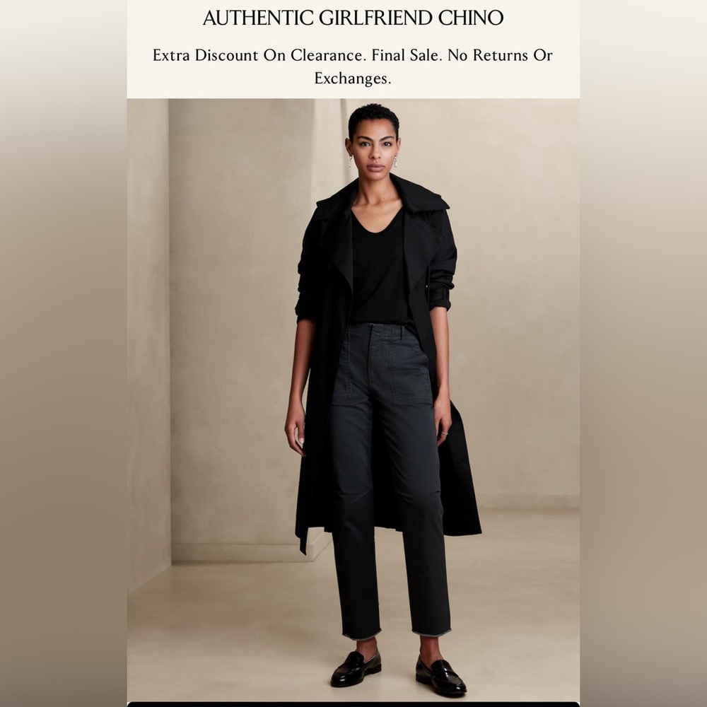 NWT Banana Republic Factory Authentic Chino Girlfriend fit, 0 Tall